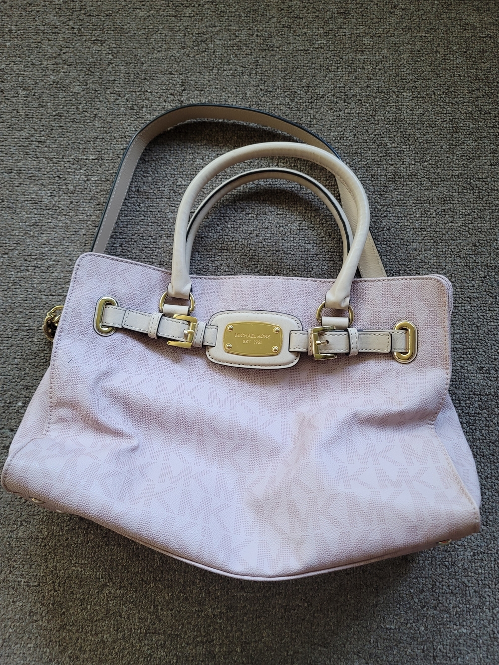 Discontinued Michael Kors Hamilton Pink Signature Tote Bag